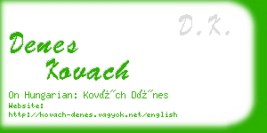 denes kovach business card